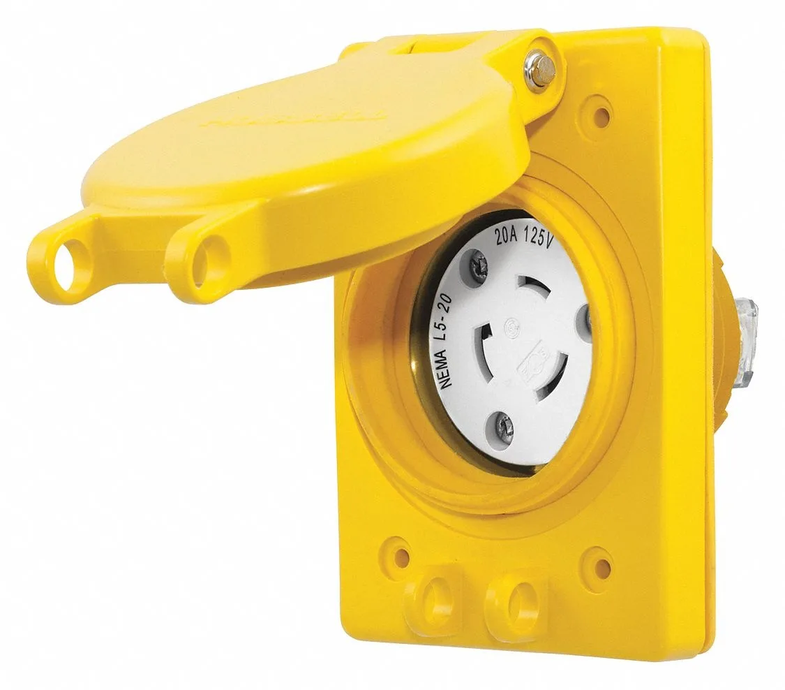 Hubbell Incorporated Hubbell HBL67W47 Watertight Locking Receptacle 20A 125V L5-20R — product photo