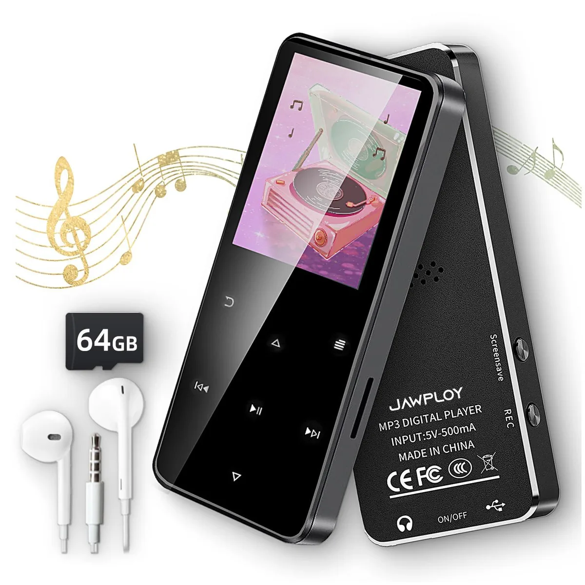 Jawploy ZY-006 16GB+64GB MP3 Player Alloy Metal Black — product photo