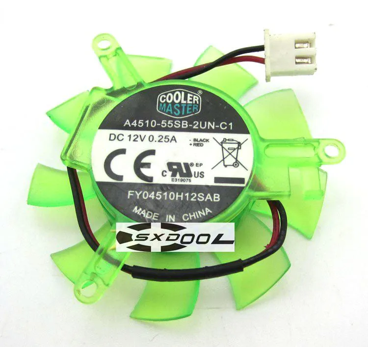 SXDOOL SXDOOL A4510-55SB-2UN-C1 45mm 39mm 12V 0.25A 2-wire vga cooling — product photo