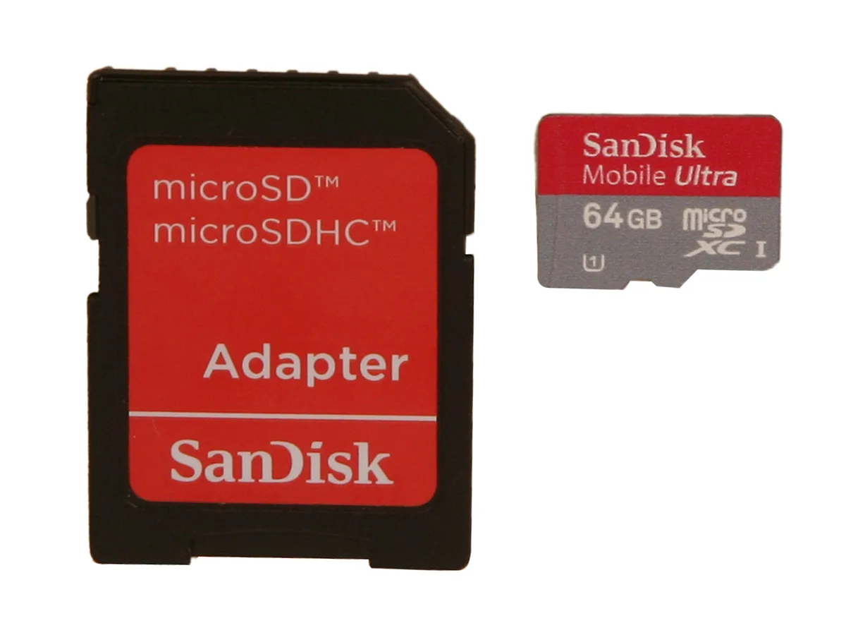 SanDisk SanDisk SDSDQUA-064G-A11A 64GB microSDXC memory card — product photo