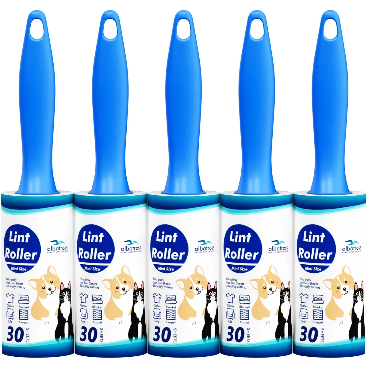 Scosche mini lint roller 150 sheets compact white plastic handle