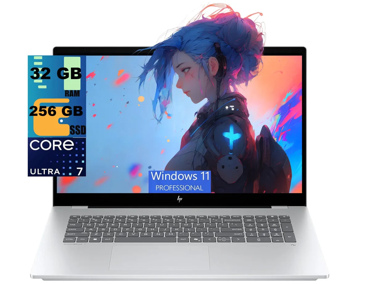 HP HP Omnibook 7 17 laptop Intel Core Ultra 7 258V 32 GB 256 GB 17.3" FHD Touchscreen — product photo