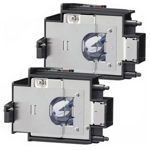 Two new DLP projector replacement lamps in white housing