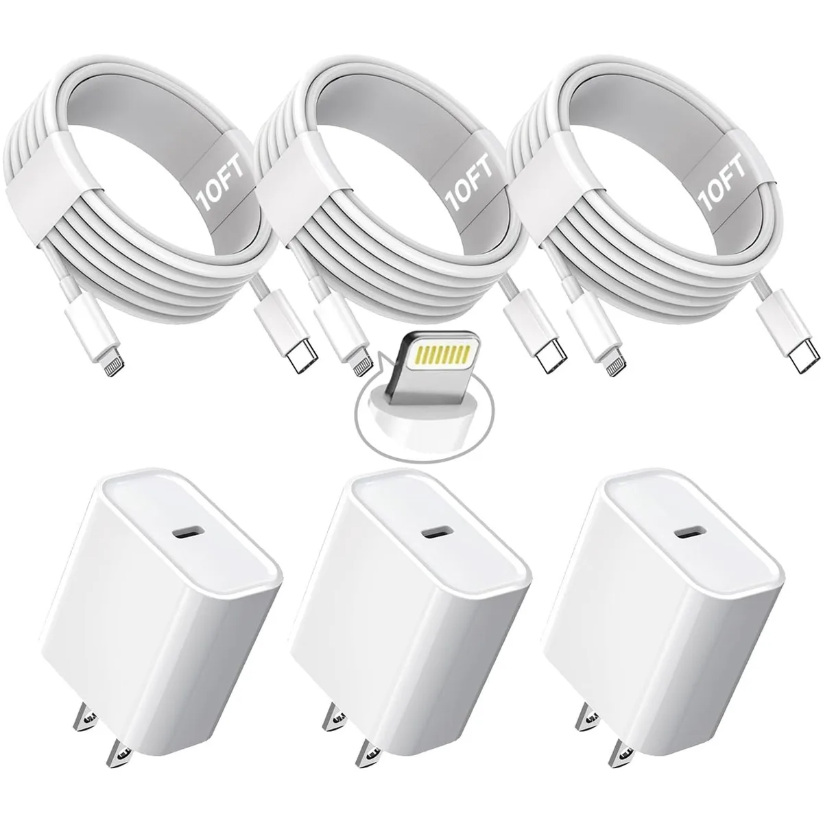  RIM iPhone 5 Adapter White USB-C 1HDMI 3USB 5V 2.4A MFi Quad-Lock Belt Clip — product photo