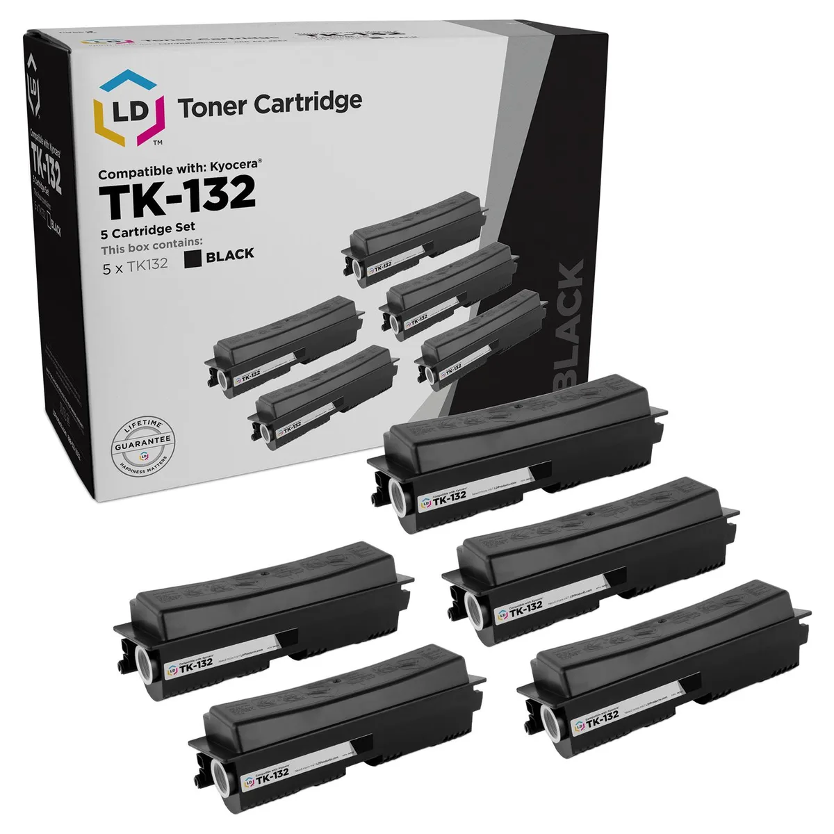 LD Products LD Products TK-132 Black Toner Cartridge 5-Pack — product photo