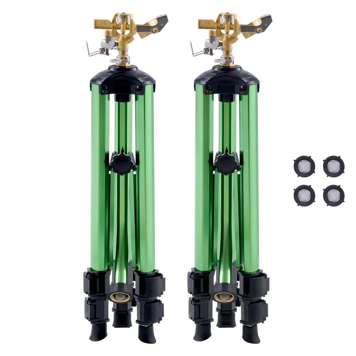 VEVOR VEVOR Impact Sprinkler Tripod 2 Pack Brass 3/4" NH 42 ft 360° arc 17/27/37 in HX3311CN2 — product photo