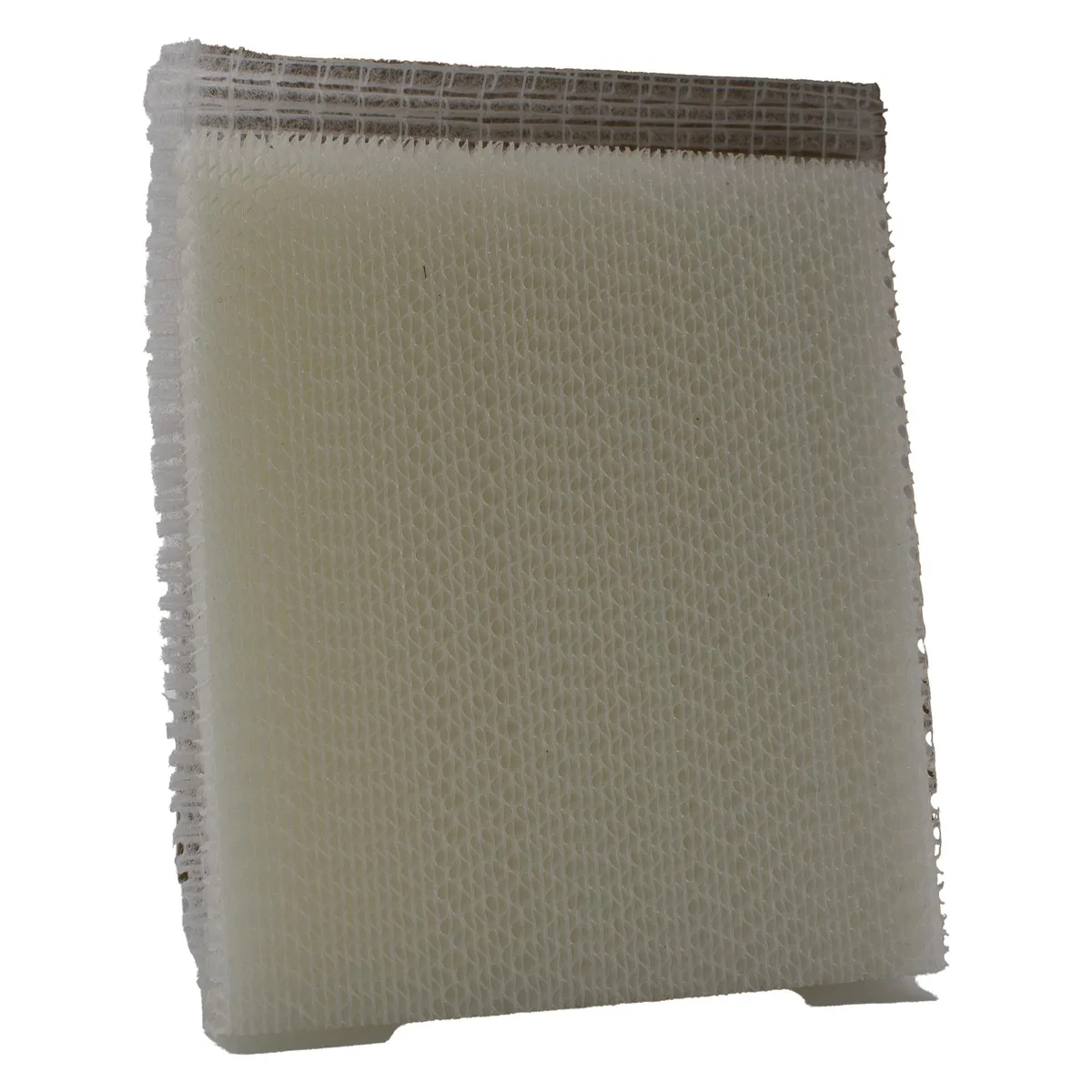 White rectangular air filter mesh in plastic frame