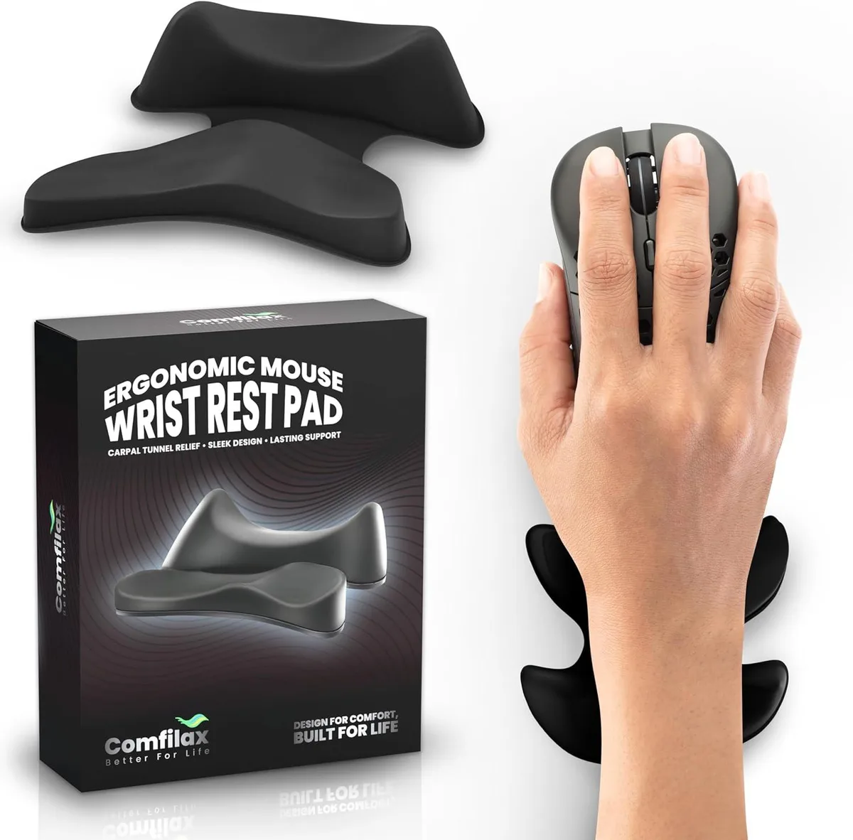 Kenuco Kenuco Ergonomic Wrist Rest Mouse Pad Black — product photo