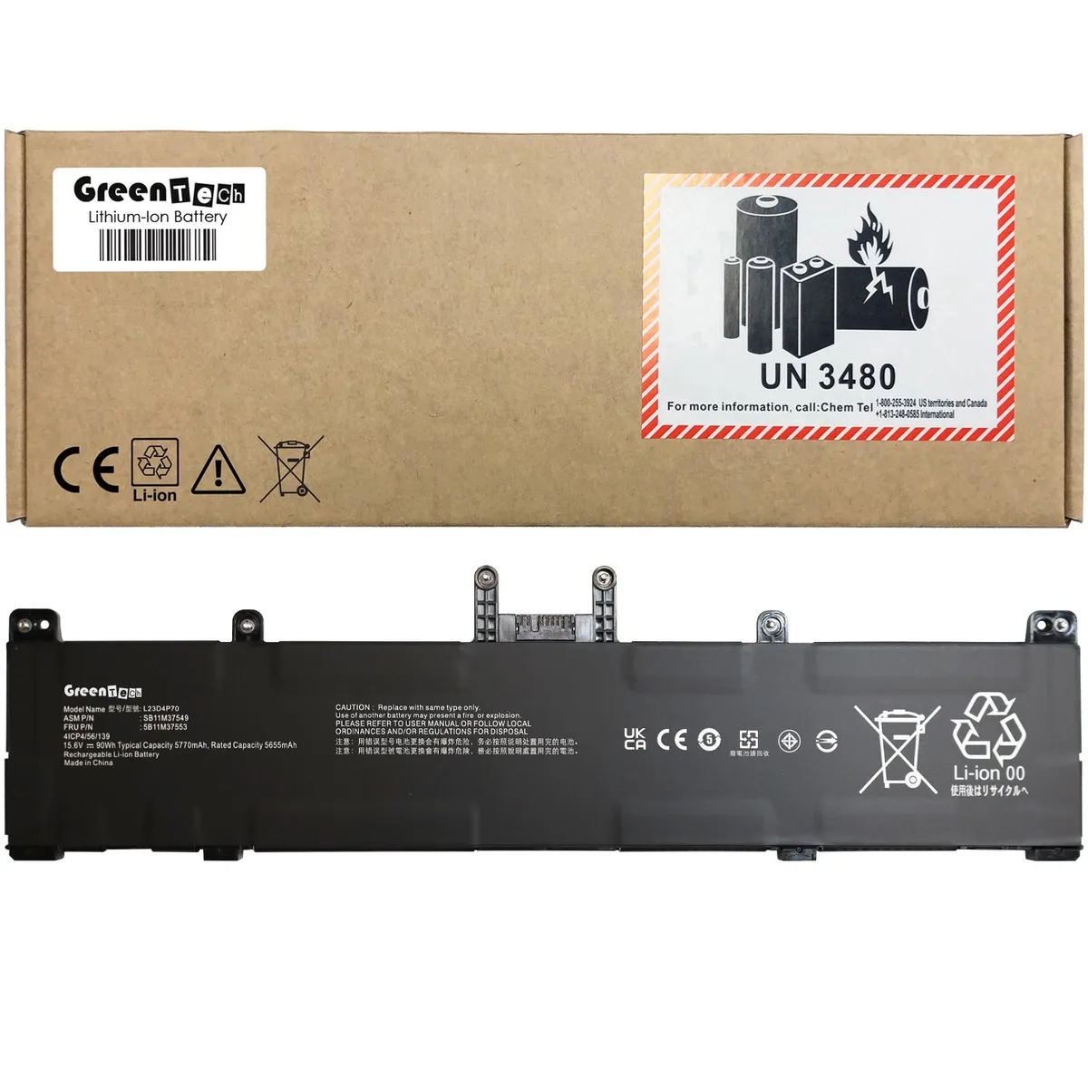 GreenTechLLC GreenTechLLC 5B11M37552 90Wh laptop battery for Lenovo ThinkPad P1 Gen 7 — product photo