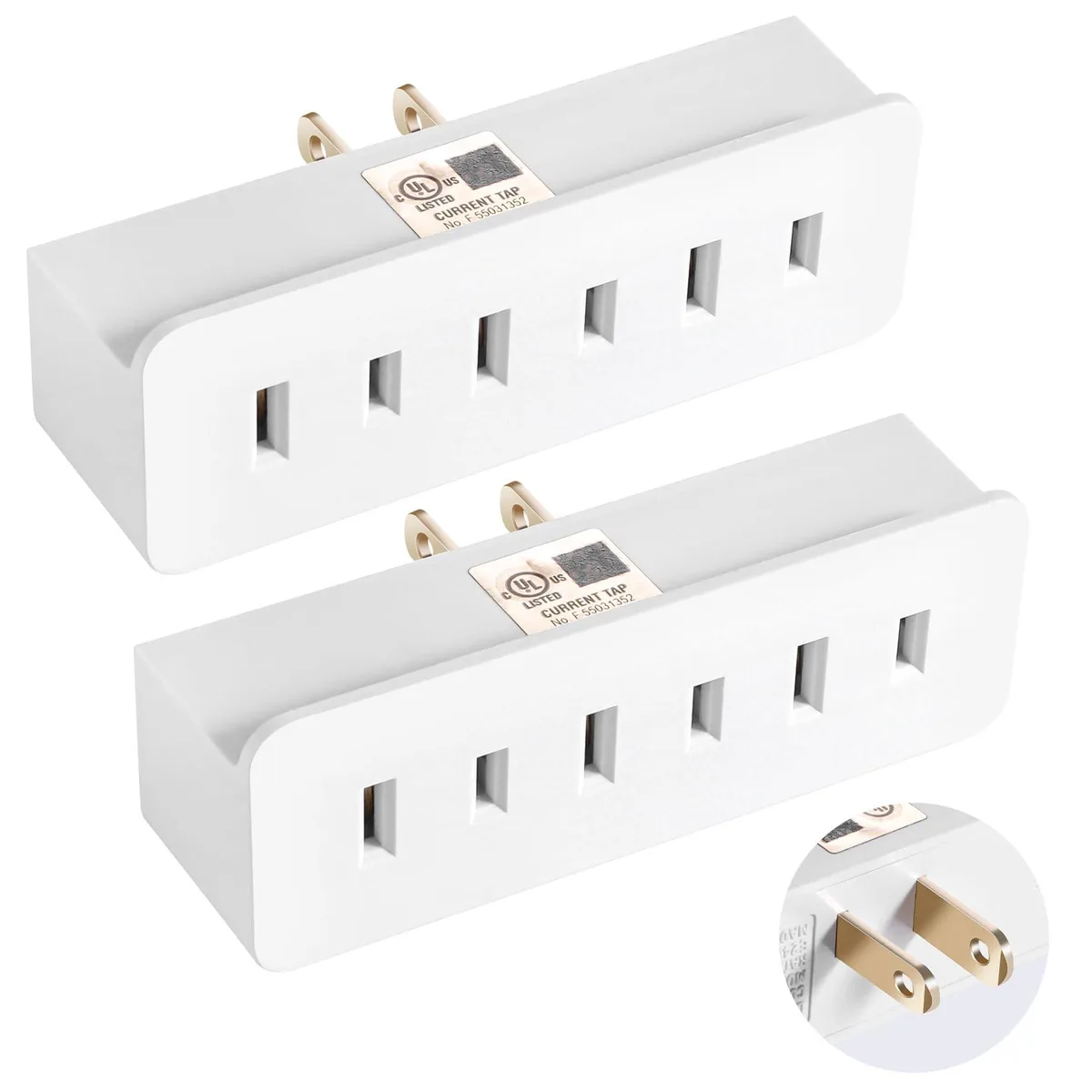  Fiiman 2 Prong 3-Outlet Wall Tap 15A 125V 1875W — product photo