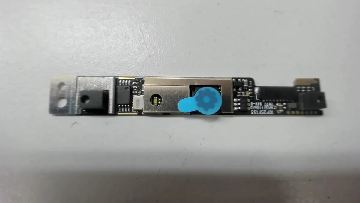 Small rectangular Dell web camera module, silver finish