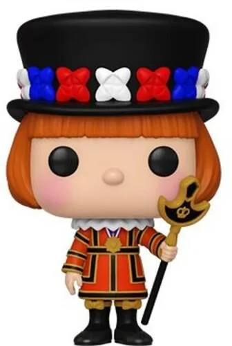 Vinyl Funko Pop figure of England character from Disney Small World, stylised oversized head, glossy painted finish