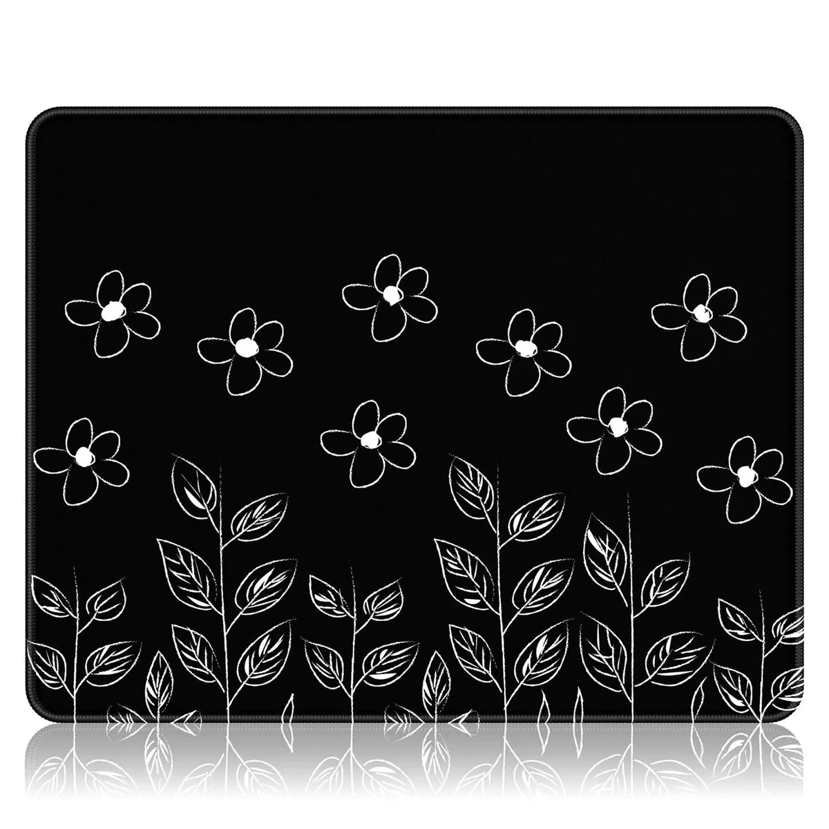  Auhoahsil 30x25-03-Abstract Line Black Flowers 12 x 10 in Mouse Pad — product photo