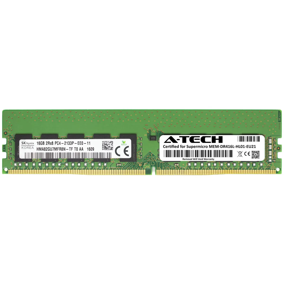 A-Tech A-Tech 16GB DDR4 2133MHz ECC Unbuffered UDIMM 2Rx8 CL15 1.2V Supermicro Certified — product photo