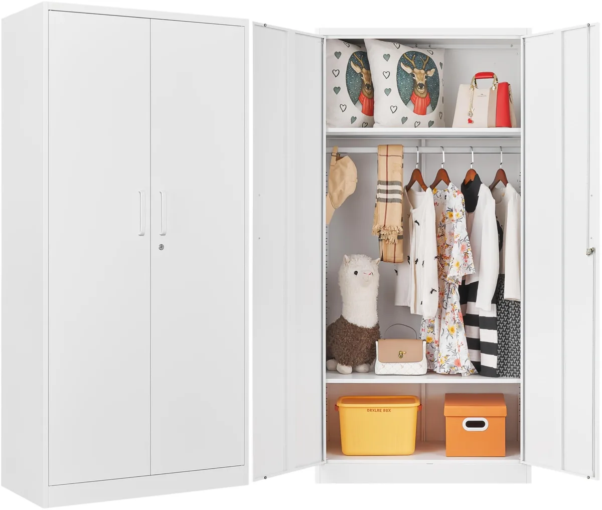 AFAIF AFAIF 72" Metal Wardrobe Cabinet 36" x 18" Lockable Closet Organization — product photo