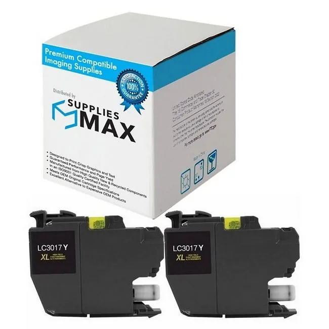 SuppliesMax SuppliesMax LC-3017Y Yellow Inkjet Cartridge 2-Pack 550 Pages — product photo