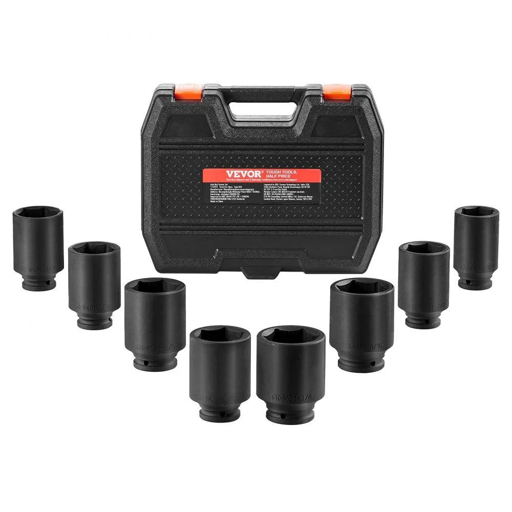 VEVOR VEVOR 3/4" Drive 8-Piece Deep SAE Impact Socket Set — product photo