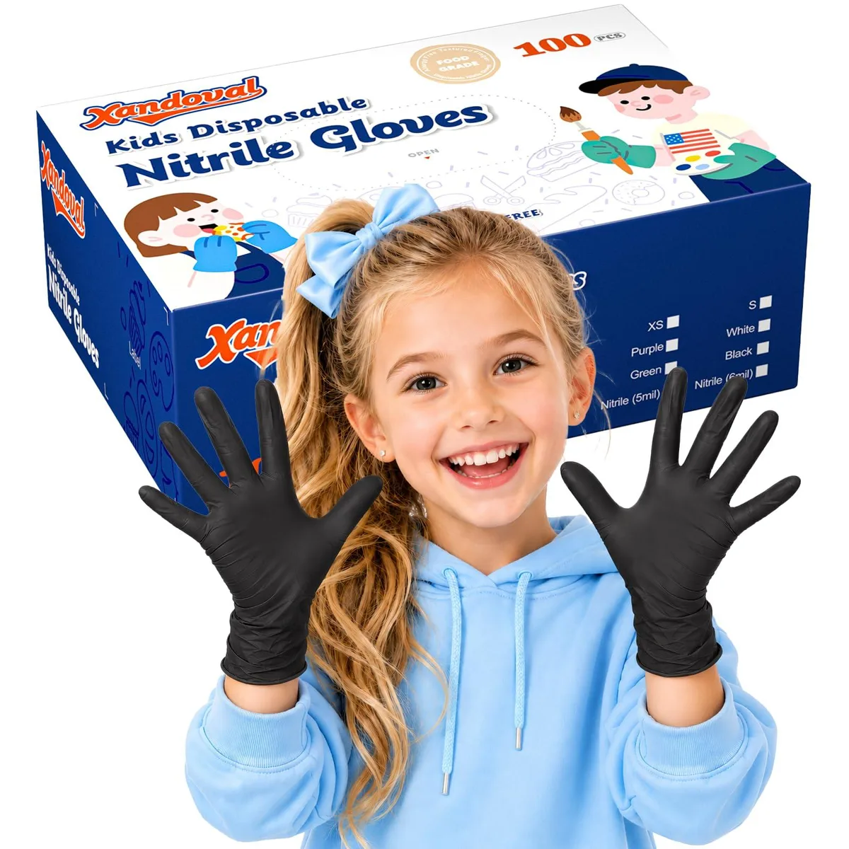 Vibe Gloves Gray Size 8 100% Acrylic 100PCS — product photo