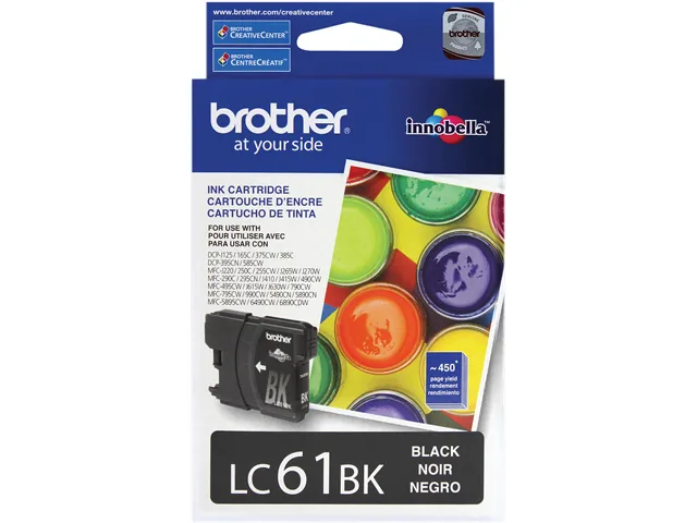 Brother Brother LC61BK Black Ink Cartridge Single Pack 450 Pages — product photo