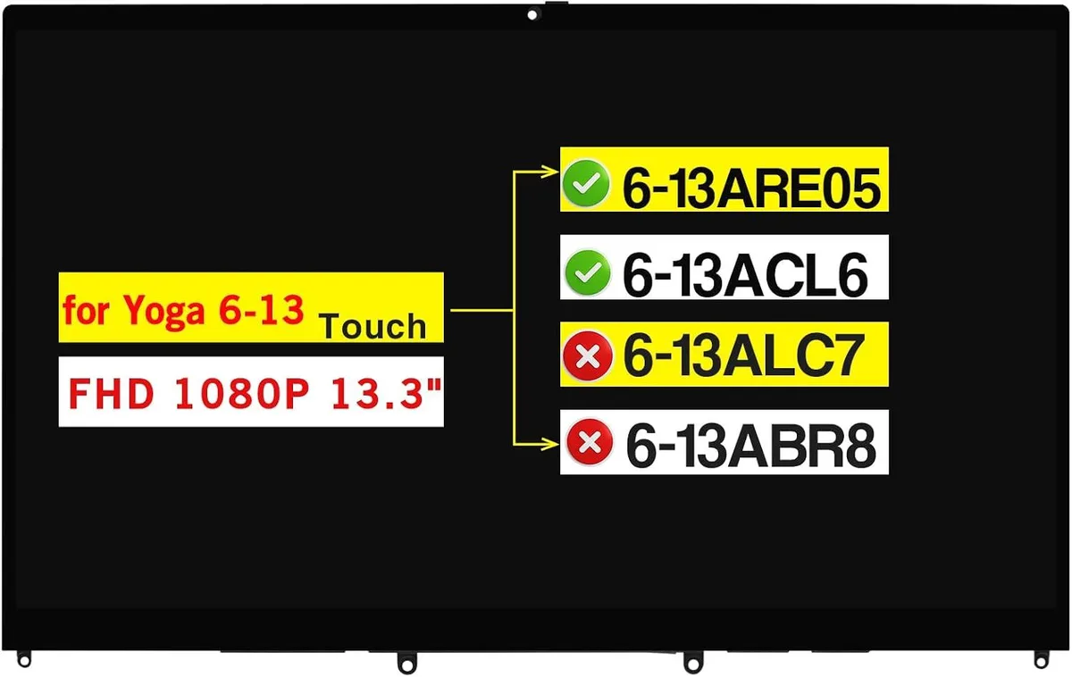 NUOLAISUN NUOLAISUN 13.3" FHD 1080P LCD Touch Screen Digitizer Assembly for Lenovo Yoga 6-13 — product photo
