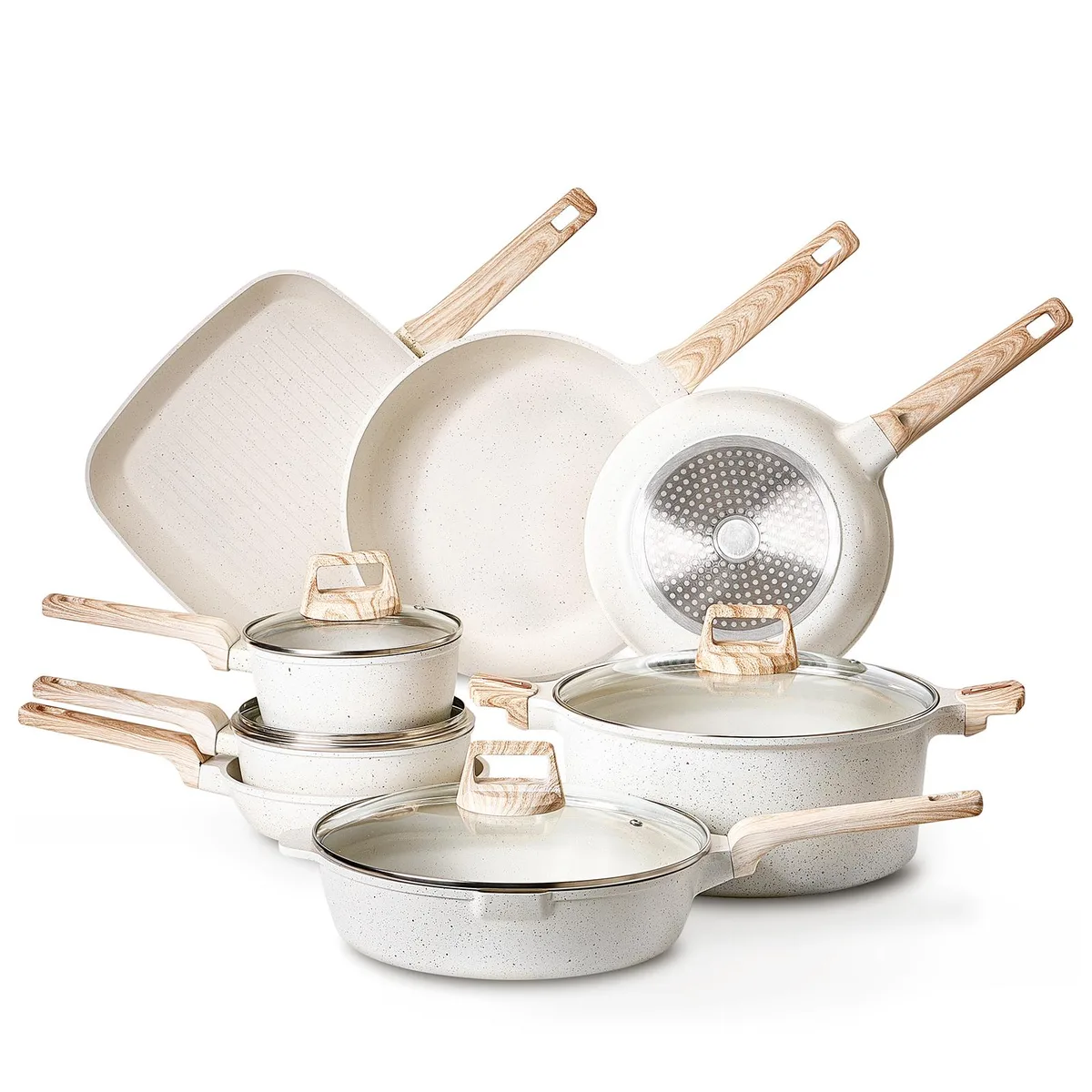 VEVOR VEVOR 19 Piece Granite Cookware Set White — product photo