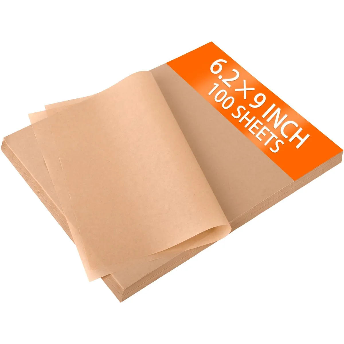  WMKGG EA-083 Parchment Paper Sheets 100 Count 9 x 6.2 in 40 gsm Unbleached — product photo