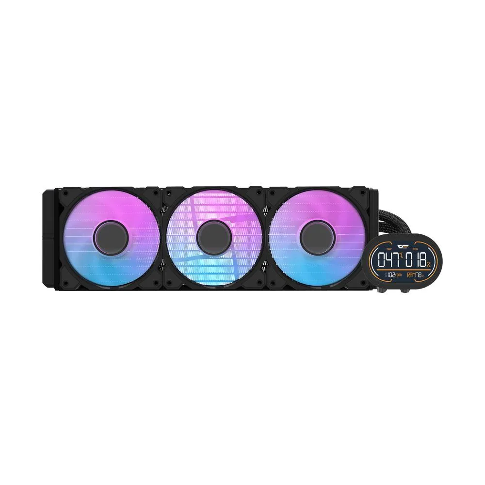 darkFlash darkFlash DH360D 360mm AIO Liquid Cooler Magnetic Segment LCD Infinity Mirror ARGB Black — product photo