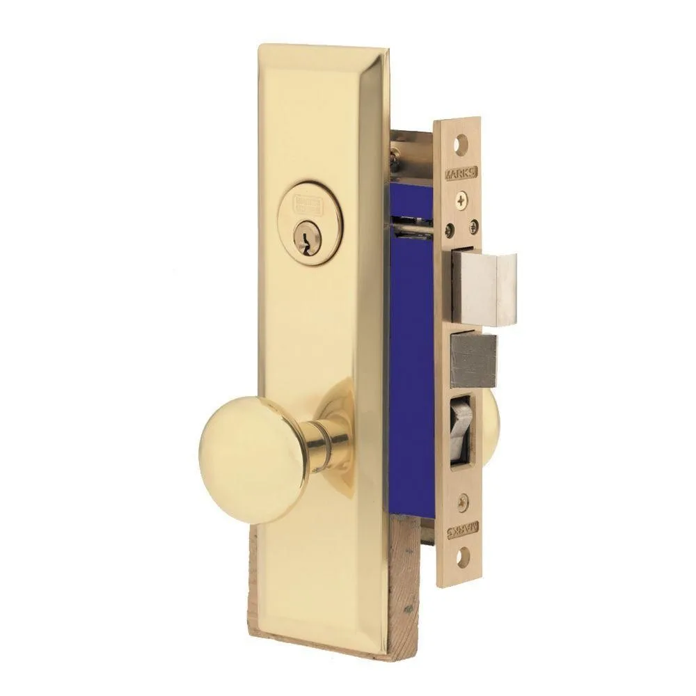 Marks USA Marks USA 114A/3 Polished Brass Left Hand Mortise Entry Door Lock — product photo