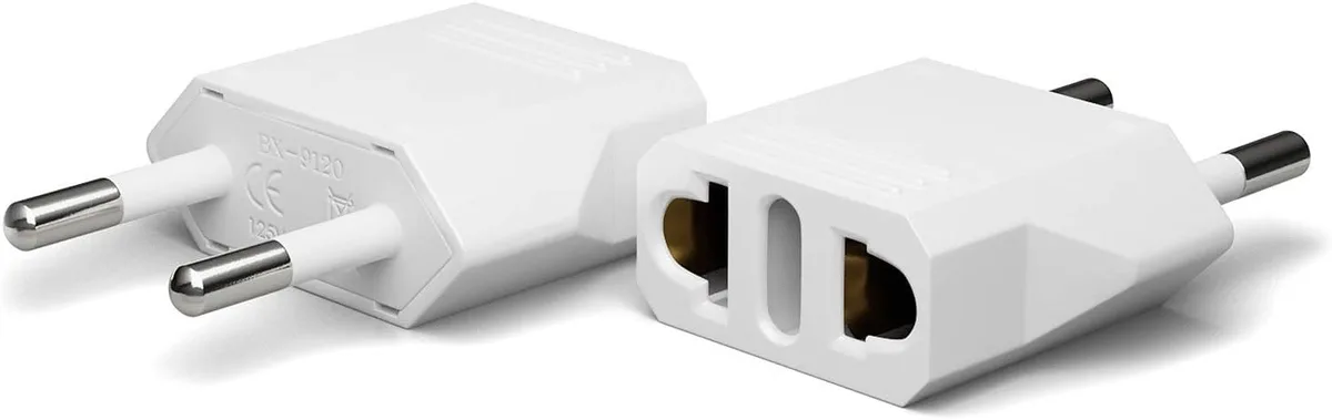 Unidapt US to EU Travel Plug Adapter 2 Pack Straight Blade Plug — product photo