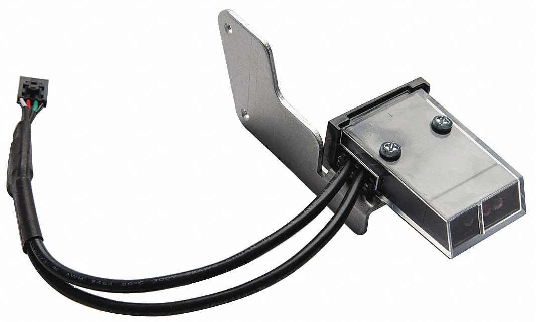 White rectangular hand dryer with optic sensor window