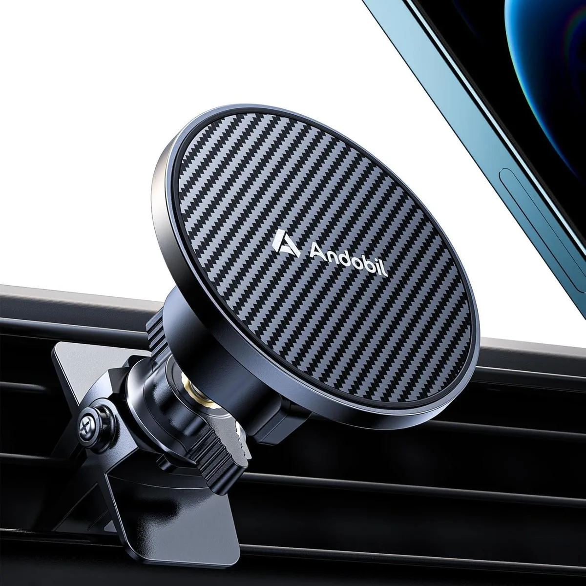 Keyence Keyence MagSafe Car Mount Carbon Fiber 360 Adjustable iPhone 17 16 15 14 13 — product photo