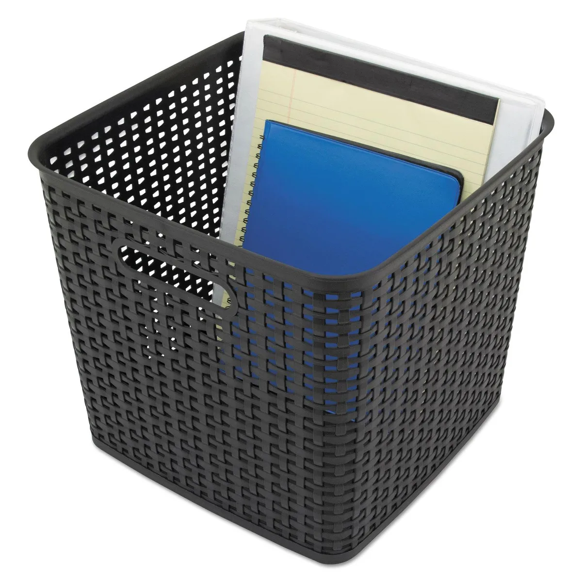 Advantus Advantus AVT40376 Extra Large Weave Bin 12.64" x 11" Black 2/Pack — product photo
