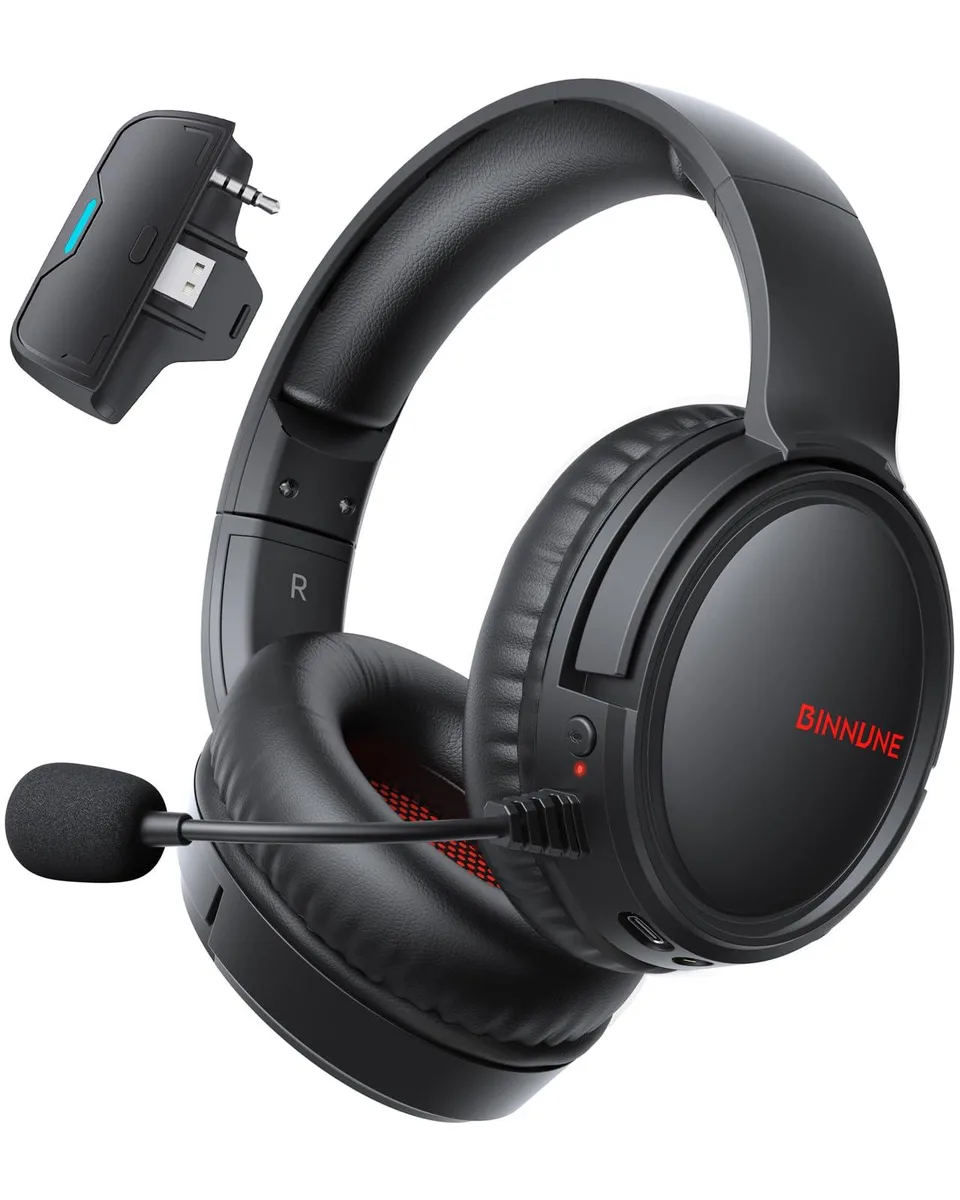  NU 5 BW02-BT Wireless Gaming Headset Black/Red 50mm 40h — product photo