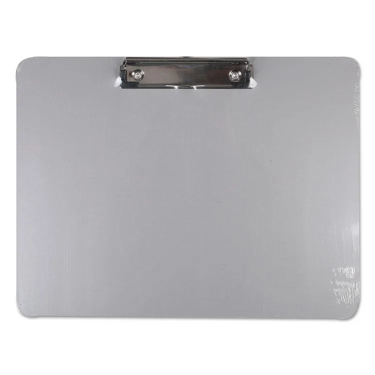 Universal Universal 40302 Plastic Brushed Aluminum Clipboard Landscape 11 x 8.5 .5 Inch Clip — product photo