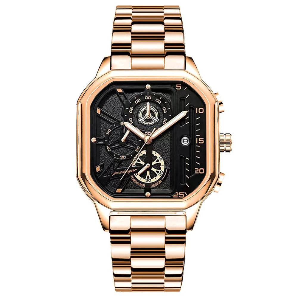 Apec CCTV Apec CCTV Gold Black Stainless Steel Chronograph Watch — product photo