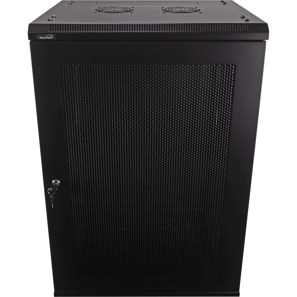 NavePoint NavePoint 18U Wallmount Perforated Cabinet 450mm Depth with Fans — product photo