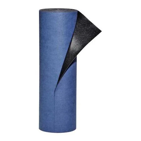 Blue adhesive-backed absorbent roll 32 in x 100 ft