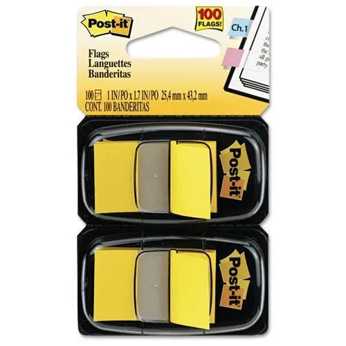 3M 3M 680YW2 Standard Tape Flags Yellow 100 Flags — product photo