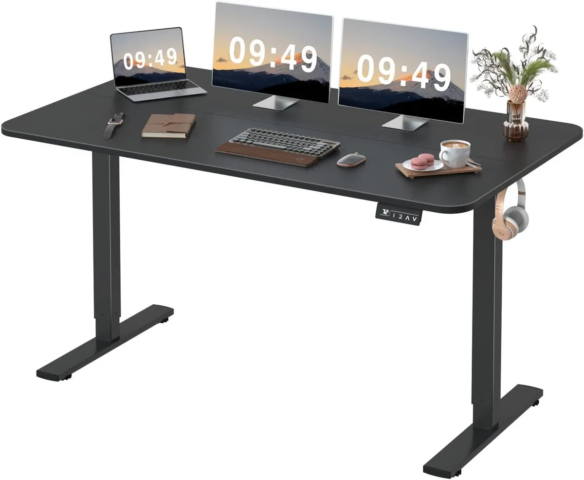 BFKK BFKK 55" Electric Standing Desk 55 x 24 in T-Shaped Bracket Black — product photo