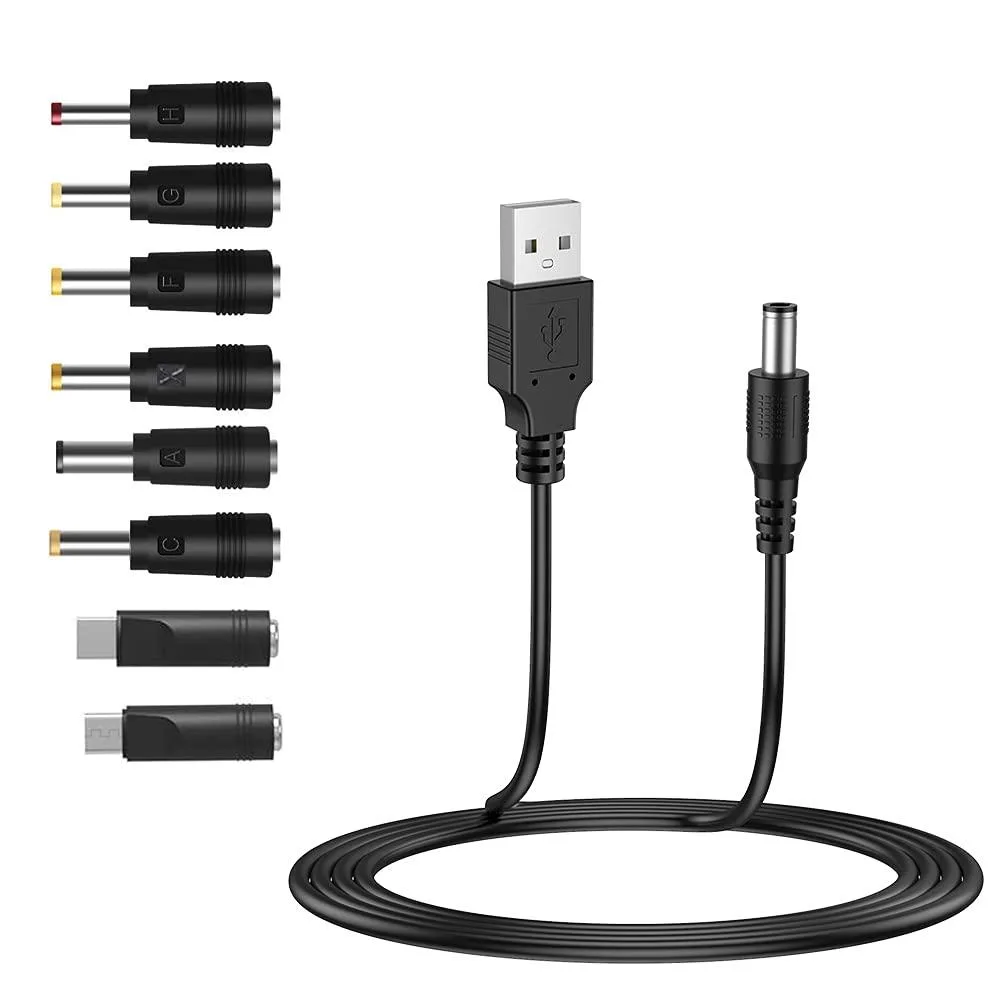  LIANSUM USB to DC 5V Power Cord 1.5m 8 Connectors — product photo