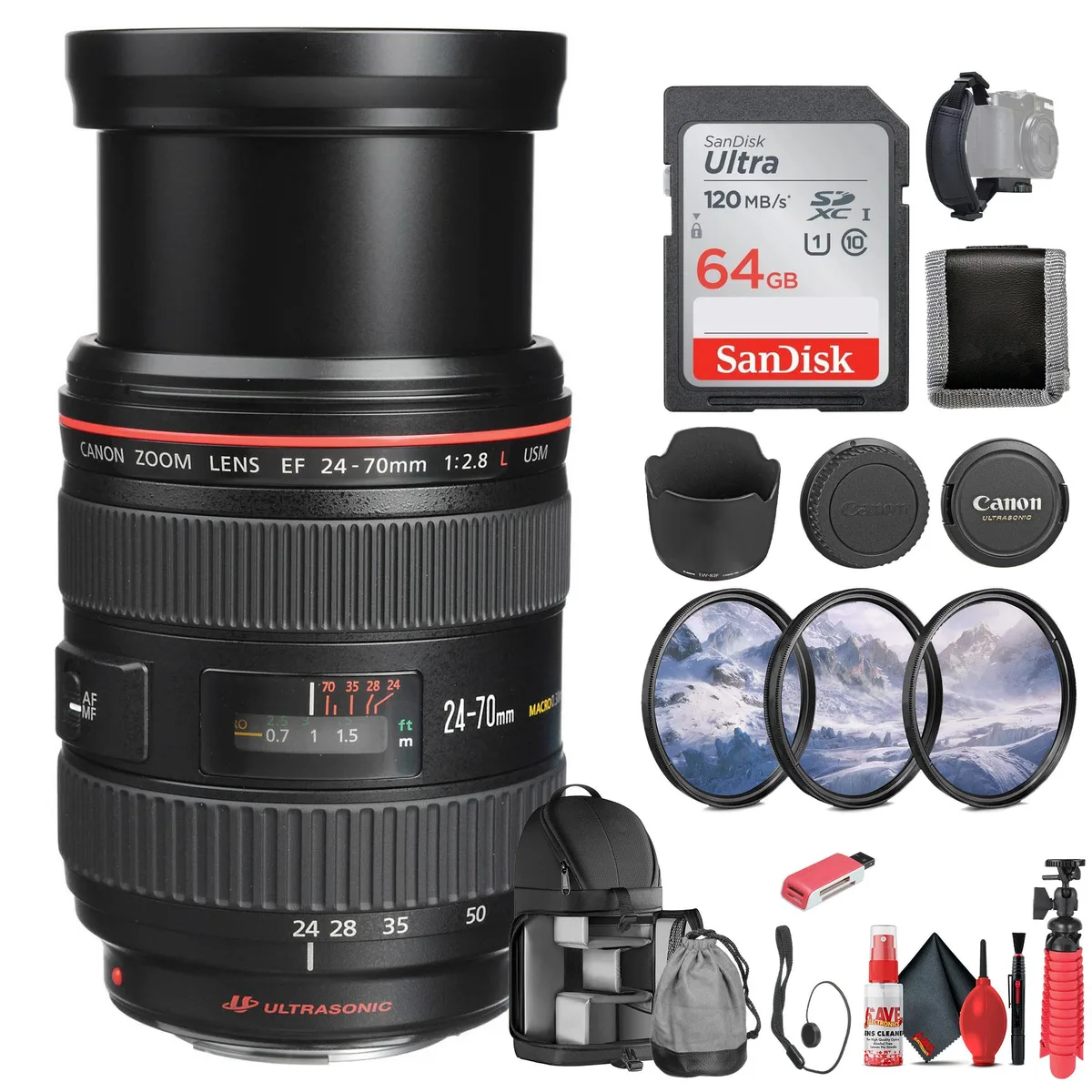 Canon Canon EF 24-70mm f/2.8L USM Lens Bundle (International Version) — product photo