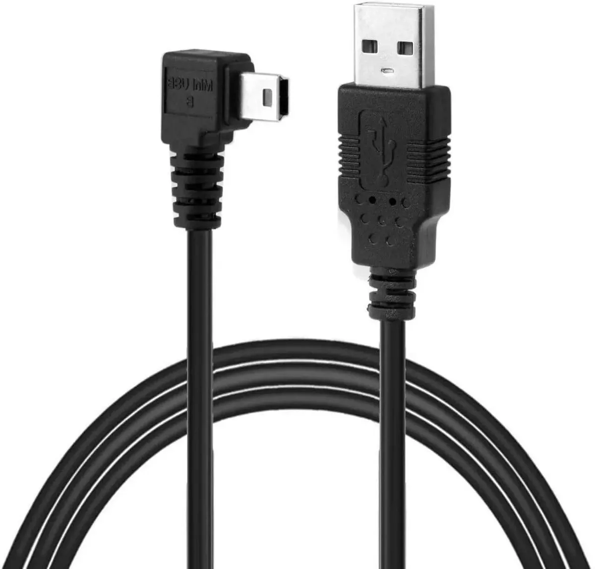 SMUGDESK SMUGDESK 90 Degree USB 2.0 Male to Mini USB 5Pin Male Cable Black 3.0M — product photo