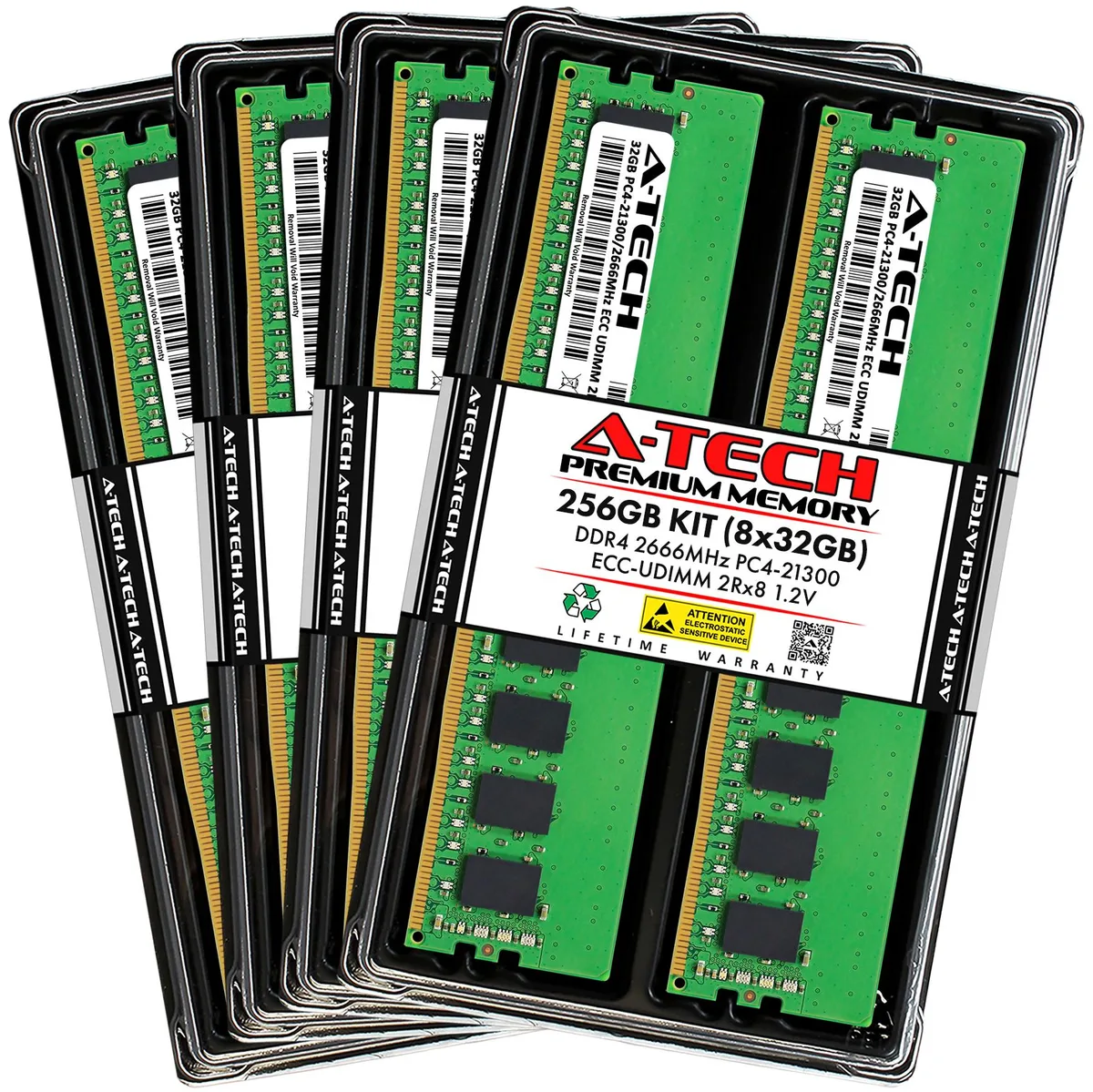 A-Tech A-Tech 256GB (8x32GB) DDR4 2666 ECC UDIMM 2Rx8 Server RAM — product photo