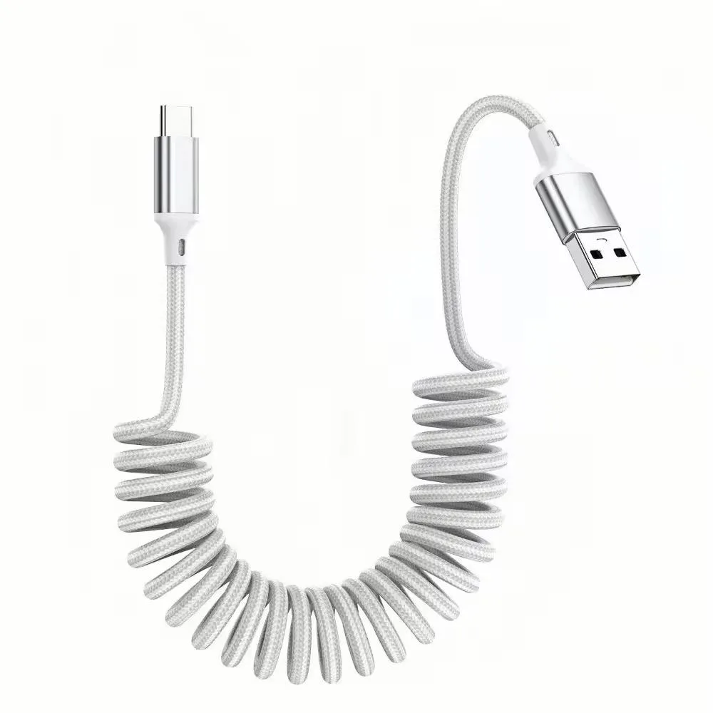 HANNORD HANNORD Coiled USB C Cable Silver 3.3 ft — product photo