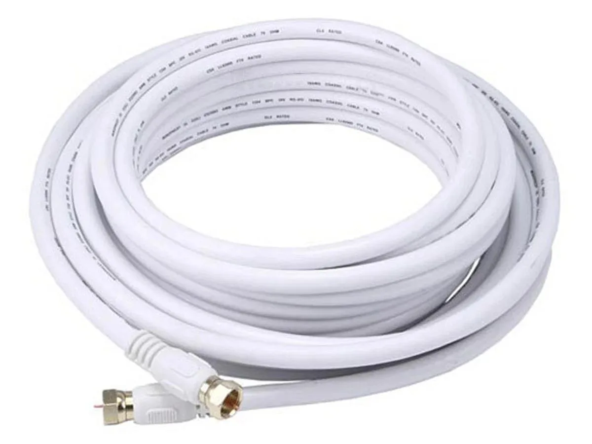 Monoprice Inc. Monoprice 104060 25ft RG6 18AWG 75Ohm Quad Shield CL2 Coaxial RF Cable White — product photo
