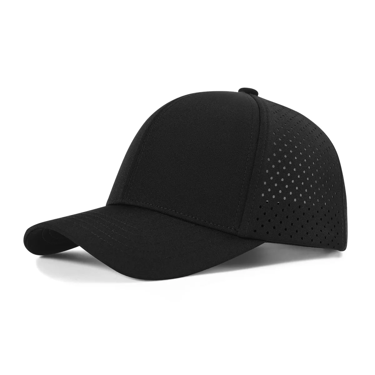 VOBOOM Quick Dry Baseball Cap Laser Cut Mesh Snapback Black — product photo