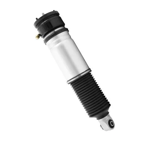 Unity rear left non-electronic air strut assembly, silver metal cylinder with mounting brackets