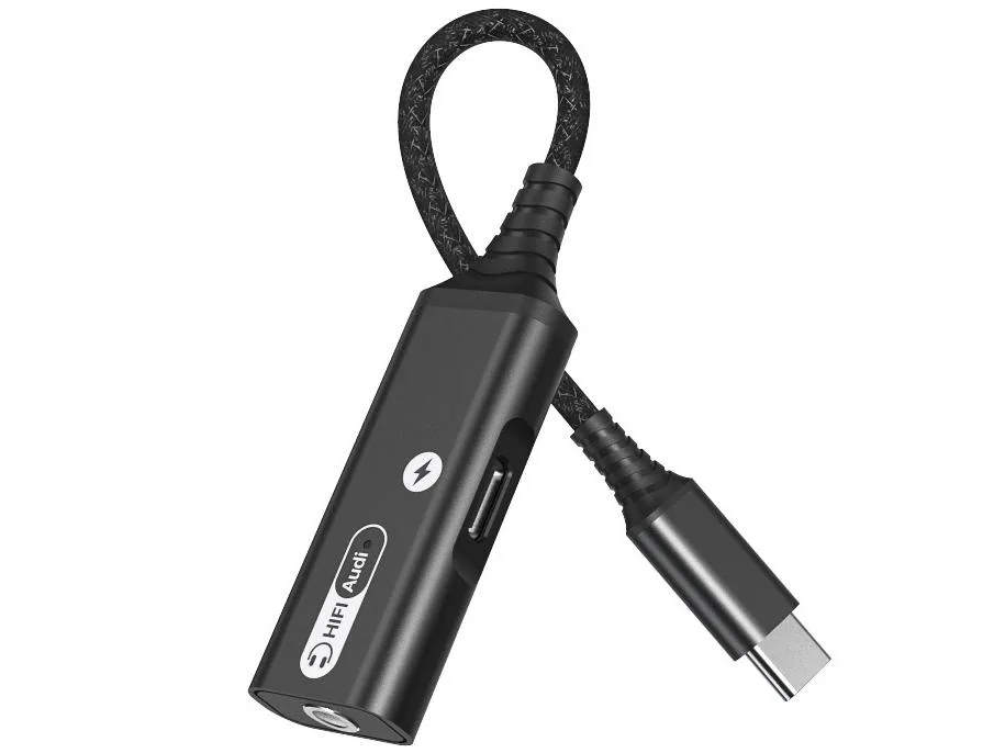 Corn Electronics Corn Electronics USB C to 3.5mm Audio + PD 60W Adapter Black 160mm — product photo