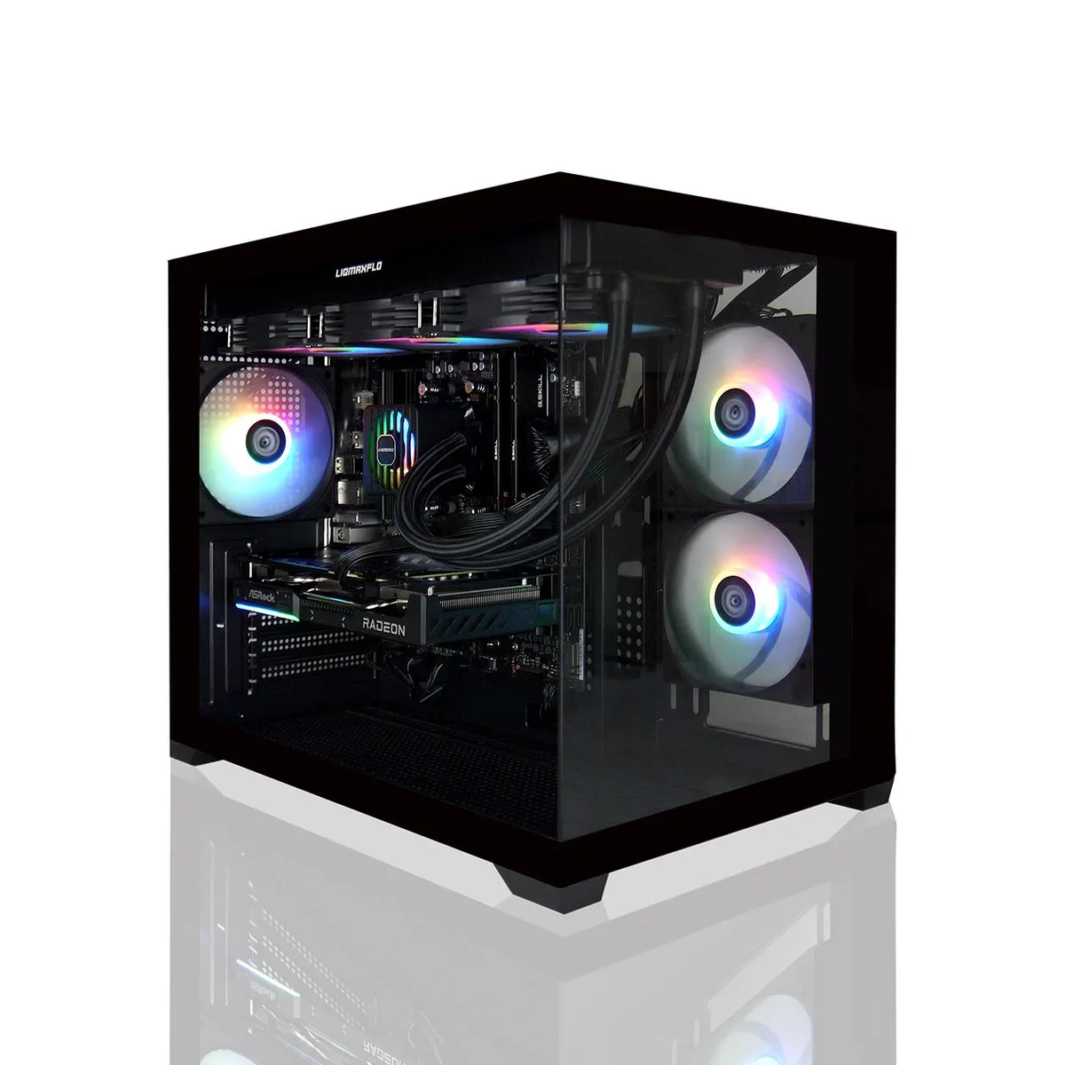 AVGPC AVGPC Hellfire Gaming PC Ryzen 5 9600X Radeon RX 9060 XT 16GB 32GB DDR5 1TB 360mm AIO — product photo