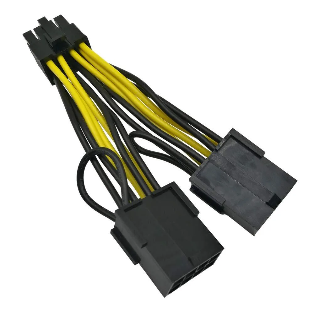  COMeap CPU 8 Pin to Dual PCIe 8 Pin Adapter 4in 2-Pack — product photo